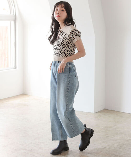 BeAMS DOT（ビームスドット）の「【WEB限定】BeAMS DOT / アソート柄 ビッグ襟ニットポロ（ニット/セーター・レディース・オフホワイト/その他/ケリー・FREE）」の9枚目の写真