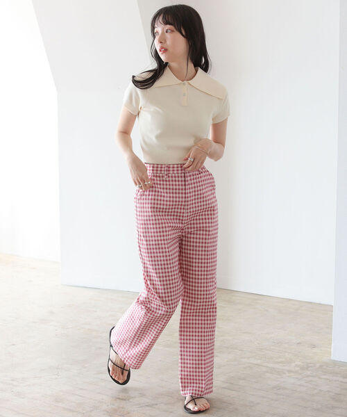 BeAMS DOT（ビームスドット）の「【WEB限定】BeAMS DOT / アソート柄 ビッグ襟ニットポロ（ニット/セーター・レディース・オフホワイト/その他/ケリー・FREE）」の18枚目の写真