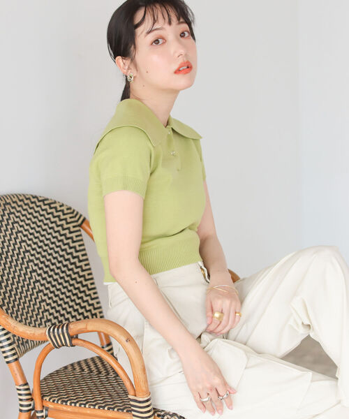 BeAMS DOT（ビームスドット）の「【WEB限定】BeAMS DOT / アソート柄 ビッグ襟ニットポロ（ニット/セーター・レディース・オフホワイト/その他/ケリー・FREE）」の20枚目の写真