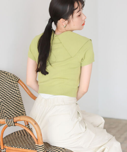 BeAMS DOT（ビームスドット）の「【WEB限定】BeAMS DOT / アソート柄 ビッグ襟ニットポロ（ニット/セーター・レディース・オフホワイト/その他/ケリー・FREE）」の22枚目の写真