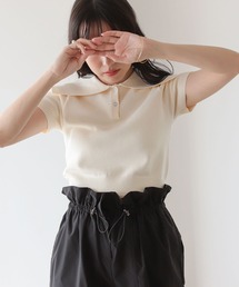 【WEB限定】BeAMS DOT / アソート柄 ビッグ襟ニットポロ