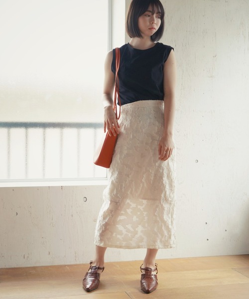 AULI（アウリィ）の「【低身長向けサイズ】シアータイトロングスカート（スカート・レディース・ブラック/イエロー/アイボリー・S/XS）」の4枚目の写真