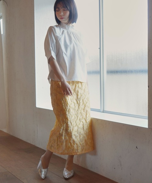 AULI（アウリィ）の「【低身長向けサイズ】シアータイトロングスカート（スカート・レディース・ブラック/イエロー/アイボリー・S/XS）」の14枚目の写真