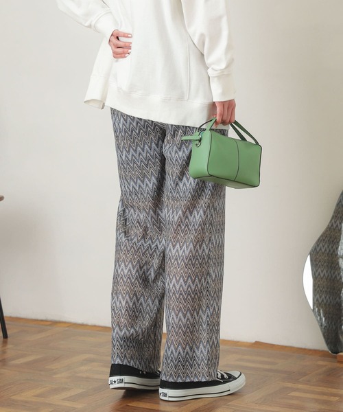 SENSE OF PLACE by URBAN RESEARCH（センスオブプレイスバイアーバンリサーチ）の「カットジャガードイージーパンツ（その他パンツ・レディース・ブラウン系その他/ブルー系その他・ONE）」の4枚目の写真