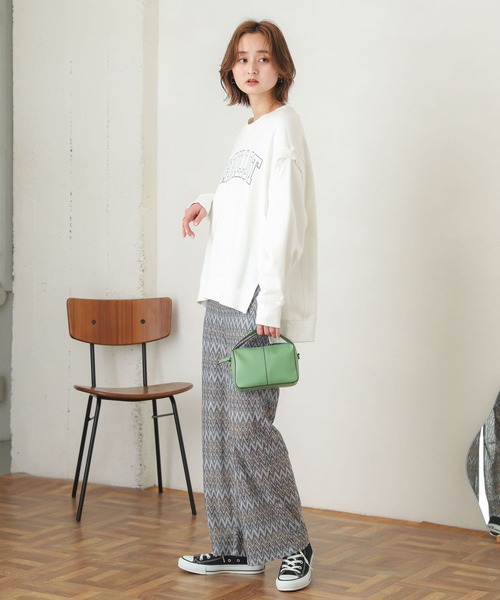 SENSE OF PLACE by URBAN RESEARCH（センスオブプレイスバイアーバンリサーチ）の「カットジャガードイージーパンツ（その他パンツ・レディース・ブラウン系その他/ブルー系その他・ONE）」の7枚目の写真