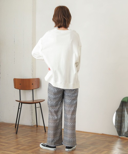 SENSE OF PLACE by URBAN RESEARCH（センスオブプレイスバイアーバンリサーチ）の「カットジャガードイージーパンツ（その他パンツ・レディース・ブラウン系その他/ブルー系その他・ONE）」の8枚目の写真