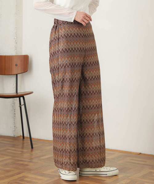 SENSE OF PLACE by URBAN RESEARCH（センスオブプレイスバイアーバンリサーチ）の「カットジャガードイージーパンツ（その他パンツ・レディース・ブラウン系その他/ブルー系その他・ONE）」の14枚目の写真