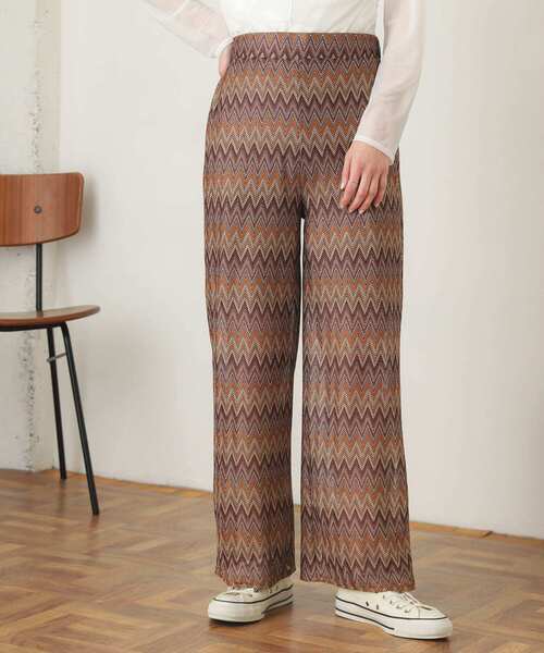 SENSE OF PLACE by URBAN RESEARCH（センスオブプレイスバイアーバンリサーチ）の「カットジャガードイージーパンツ（その他パンツ・レディース・ブラウン系その他/ブルー系その他・ONE）」の15枚目の写真