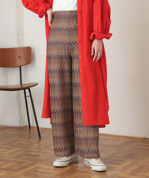 SENSE OF PLACE by URBAN RESEARCH（センスオブプレイスバイアーバンリサーチ）の「カットジャガードイージーパンツ（その他パンツ・レディース・ブラウン系その他/ブルー系その他・ONE）」の16枚目の写真