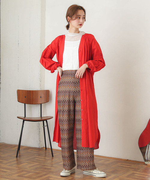 SENSE OF PLACE by URBAN RESEARCH（センスオブプレイスバイアーバンリサーチ）の「カットジャガードイージーパンツ（その他パンツ・レディース・ブラウン系その他/ブルー系その他・ONE）」の17枚目の写真