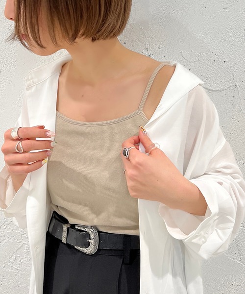 apres jour mignon（アプレジュールミニョン）の「カップ付きインナー【ZOZOTOWN限定アイテム】（キャミソール・レディース・ブラック/オフホワイト/ライトベージュ・X-LARGE/フリー）」の3枚目の写真