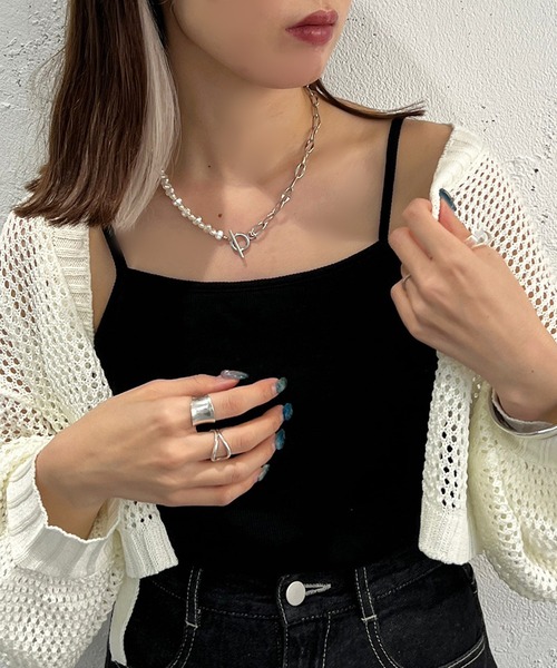 apres jour mignon（アプレジュールミニョン）の「カップ付きインナー【ZOZOTOWN限定アイテム】（キャミソール・レディース・ブラック/オフホワイト/ライトベージュ・X-LARGE/フリー）」の2枚目の写真