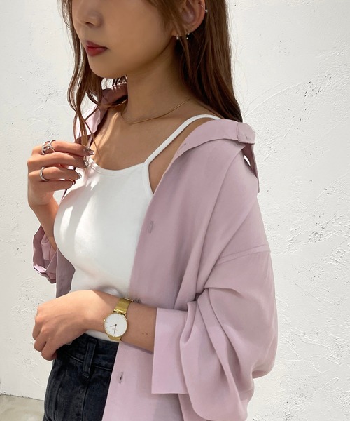 apres jour mignon（アプレジュールミニョン）の「カップ付きインナー【ZOZOTOWN限定アイテム】（キャミソール・レディース・ブラック/オフホワイト/ライトベージュ・X-LARGE/フリー）」の5枚目の写真