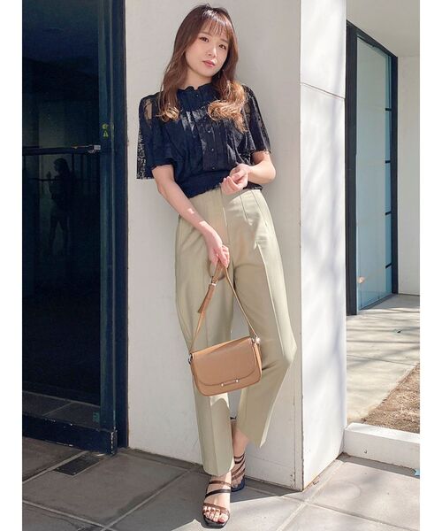 リンカブル　スリーブレースブラウス LOSUCA ブラウス シャツ フリルカスケードボリュームスリーブ