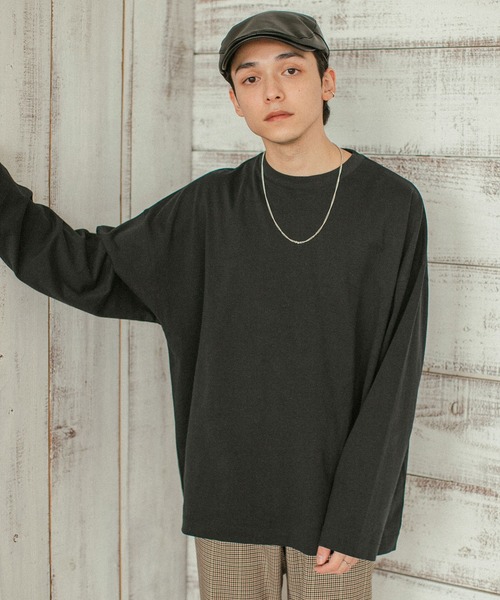 RAGEBLUE（レイジブルー）の「スムースコットン/ルーズシルエットロンT（Tシャツ/カットソー・メンズ・ホワイト/ブラック/パープル/グリーン・MEDIUM/LARGE）」の3枚目の写真