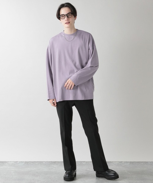 RAGEBLUE（レイジブルー）の「スムースコットン/ルーズシルエットロンT（Tシャツ/カットソー・メンズ・ホワイト/ブラック/パープル/グリーン・MEDIUM/LARGE）」の8枚目の写真