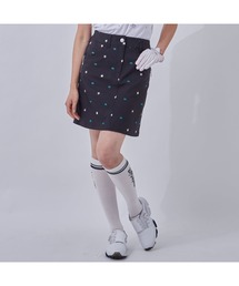 marie claire/マリクレール 飛び柄刺繍 ツイル ミドル丈スカート/撥水加工 吸汗速乾/ゴルフウェア/レディース