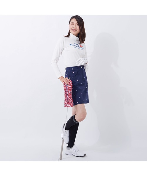 marie claire（マリ・クレール）の「marie claire/マリクレール 飛び柄刺繍 ツイル ミドル丈スカート/撥水加工 吸汗速乾/ゴルフウェア/レディース（スカート・レディース・オフホワイト/ブラック/ネイビー・3L/S/L/M/LL）」の16枚目の写真