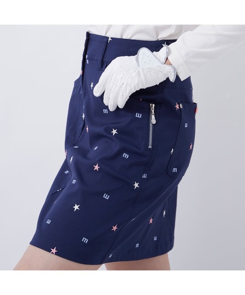 marie claire（マリ・クレール）の「marie claire/マリクレール 飛び柄刺繍 ツイル ミドル丈スカート/撥水加工 吸汗速乾/ゴルフウェア/レディース（スカート・レディース・オフホワイト/ブラック/ネイビー・3L/S/L/M/LL）」の9枚目の写真
