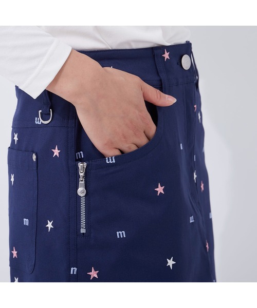 marie claire（マリ・クレール）の「marie claire/マリクレール 飛び柄刺繍 ツイル ミドル丈スカート/撥水加工 吸汗速乾/ゴルフウェア/レディース（スカート・レディース・オフホワイト/ブラック/ネイビー・3L/S/L/M/LL）」の12枚目の写真