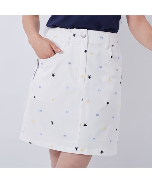 marie claire（マリ・クレール）の「marie claire/マリクレール 飛び柄刺繍 ツイル ミドル丈スカート/撥水加工 吸汗速乾/ゴルフウェア/レディース（スカート・レディース・オフホワイト/ブラック/ネイビー・3L/S/L/M/LL）」の21枚目の写真