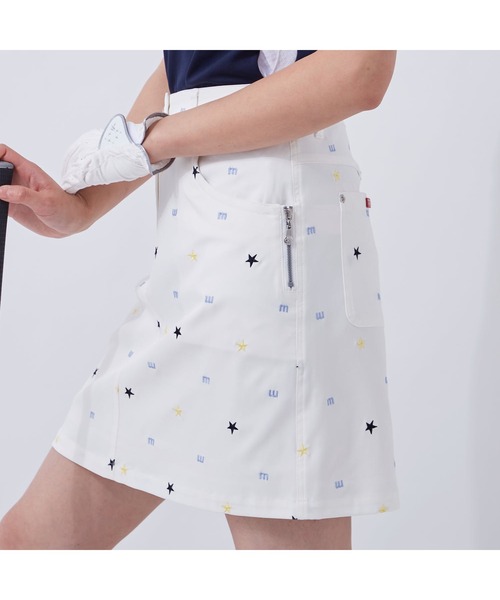 marie claire（マリ・クレール）の「marie claire/マリクレール 飛び柄刺繍 ツイル ミドル丈スカート/撥水加工 吸汗速乾/ゴルフウェア/レディース（スカート・レディース・オフホワイト/ブラック/ネイビー・3L/S/L/M/LL）」の22枚目の写真
