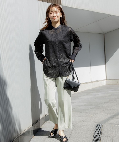 mysty woman（ミスティウーマン）の「幾何柄レースクレリックシャツ 275573（シャツ/ブラウス・レディース・ブラック/ブラウン/オフホワイト・FREE）」の22枚目の写真