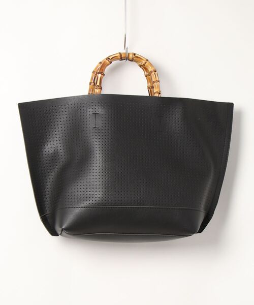 Te chichi（テチチ）の「バンブーハンドル合皮トートバッグ（トートバッグ・レディース・モカ/オフホワイト/ブラック・ﾌﾘ-）」の10枚目の写真