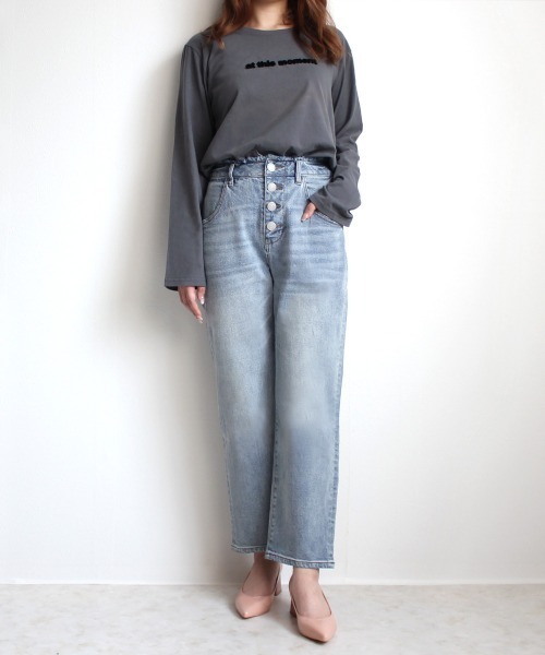 SELECT LEVERY(セレクトリベリー)の「【nod】ボタンフライデニムアンクルパンツ(デニムパンツ・レディース・ライトブルー/インディゴブルー/ネイビー・X-LARGE/SMALL/MEDIUM/LARGE)」の4枚目の写真