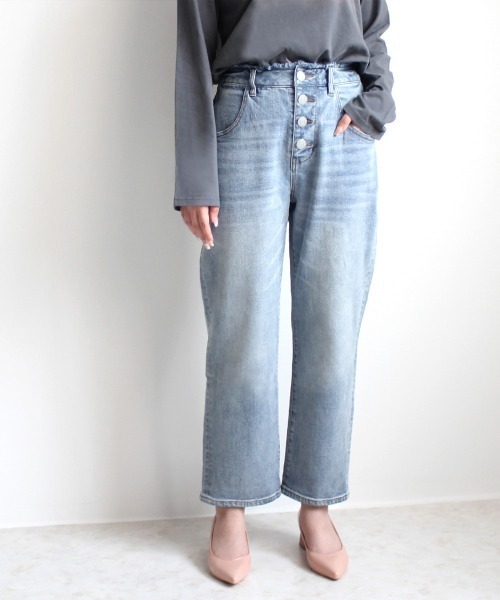 SELECT LEVERY(セレクトリベリー)の「【nod】ボタンフライデニムアンクルパンツ(デニムパンツ・レディース・ライトブルー/インディゴブルー/ネイビー・X-LARGE/SMALL/MEDIUM/LARGE)」の11枚目の写真