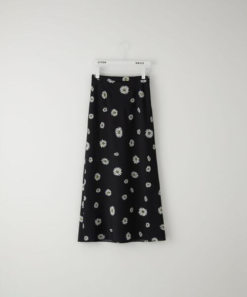 CITEN（シテン）の「＜CITEN（シテン）＞デイジープリント ナロースカート（スカート・レディース・ターコイズブルー/ブラック・M/S）」の2枚目の写真