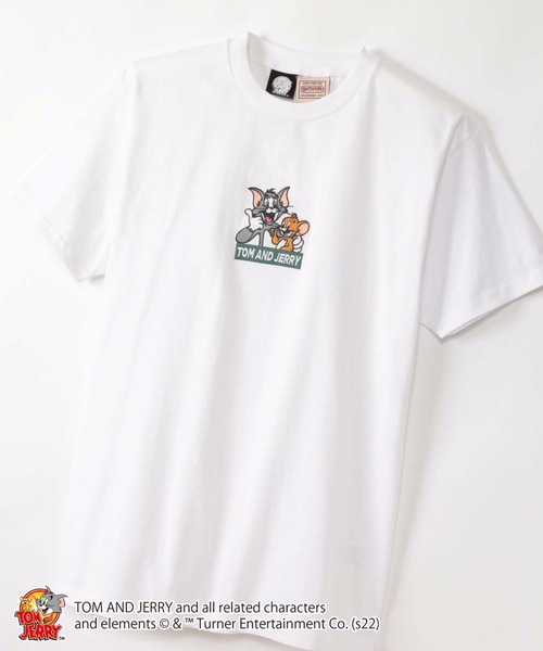 Tom＆Jerry（トムアンドジェリー）の「【OUTDOOR PRODUCTS/アウトドアプロダクツ】【TOM&JERRY/ トムとジェリー 】オリジナルデザインTシャツ（Tシャツ/カットソー・メンズ・ダークグリーン/ホワイト/ベージュ系その他/スミクロ/ホワイト系その他/ブルー/アイボリー/ベージュ/その他/ピンク系その他・X-LARGE/SMALL/LARGE/MEDIUM）」の3枚目の写真
