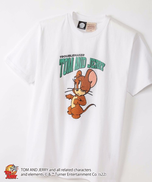 Tom＆Jerry（トムアンドジェリー）の「【OUTDOOR PRODUCTS/アウトドアプロダクツ】【TOM&JERRY/ トムとジェリー 】オリジナルデザインTシャツ（Tシャツ/カットソー・メンズ・ダークグリーン/ホワイト/ベージュ系その他/スミクロ/ホワイト系その他/ブルー/アイボリー/ベージュ/その他/ピンク系その他・X-LARGE/SMALL/LARGE/MEDIUM）」の2枚目の写真