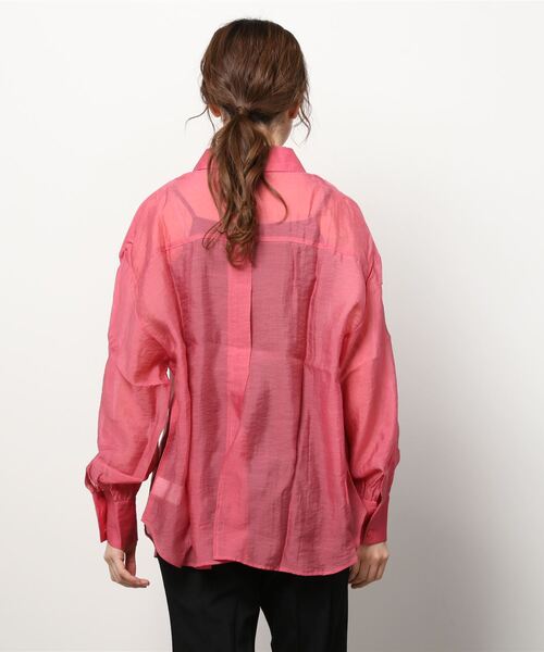 EACH.（イーチ）の「EACH バックスリットシアーシャツ（シャツ/ブラウス・レディース・ピンク/ブルー/グリーン・FREE）」の5枚目の写真