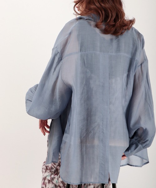 EACH.（イーチ）の「EACH バックスリットシアーシャツ（シャツ/ブラウス・レディース・ピンク/ブルー/グリーン・FREE）」の12枚目の写真