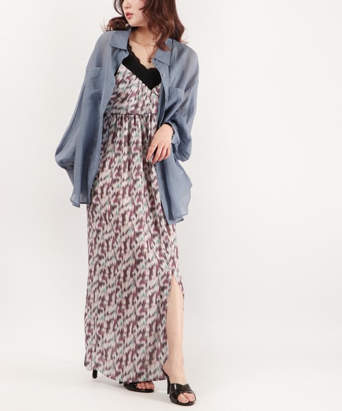 EACH.（イーチ）の「EACH バックスリットシアーシャツ（シャツ/ブラウス・レディース・ピンク/ブルー/グリーン・FREE）」の13枚目の写真