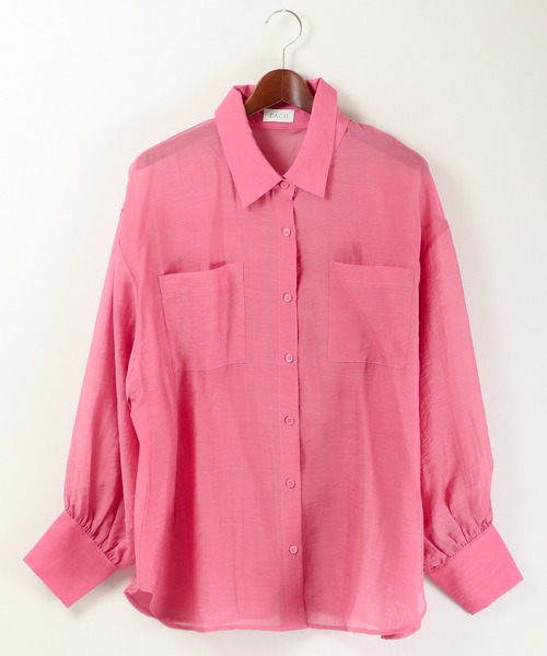 EACH.（イーチ）の「EACH バックスリットシアーシャツ（シャツ/ブラウス・レディース・ピンク/ブルー/グリーン・FREE）」の22枚目の写真