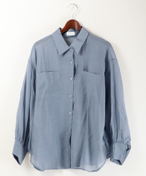 EACH.（イーチ）の「EACH バックスリットシアーシャツ（シャツ/ブラウス・レディース・ピンク/ブルー/グリーン・FREE）」の20枚目の写真