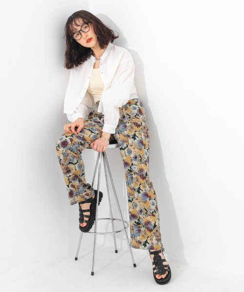 nemne store(ネンネストア)の「ボタニカル花柄イージーパンツ(その他パンツ・レディース・ブラック/グリーン・フリー)」の20枚目の写真