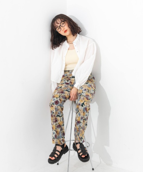 nemne store(ネンネストア)の「ボタニカル花柄イージーパンツ(その他パンツ・レディース・ブラック/グリーン・フリー)」の15枚目の写真
