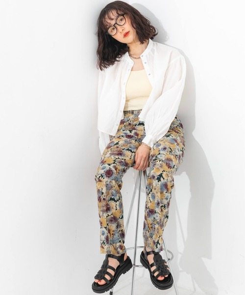 nemne store(ネンネストア)の「ボタニカル花柄イージーパンツ(その他パンツ・レディース・ブラック/グリーン・フリー)」の18枚目の写真