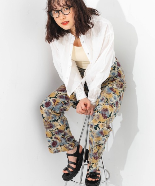 nemne store(ネンネストア)の「ボタニカル花柄イージーパンツ(その他パンツ・レディース・ブラック/グリーン・フリー)」の11枚目の写真