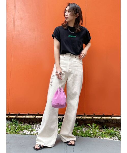 Ungrid(アングリッド)の「UngridロゴルーズTee(Tシャツ/カットソー・レディース・ブラック/オフホワイト/ピンク/ブルー/グリーン・FREE)」の19枚目の写真