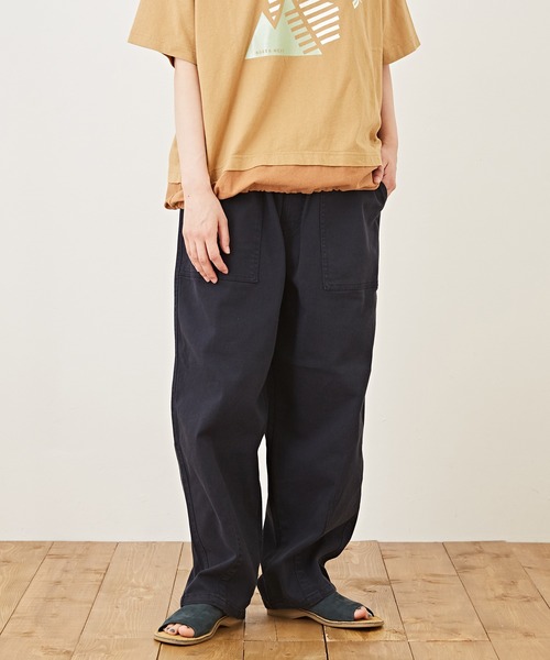 CUBE SUGAR(キューブシュガー)の「ストレッチツイル無地イージーバルーンパンツ(その他パンツ・レディース・ネイビー/カーキ/ナチュラル・M)」の3枚目の写真