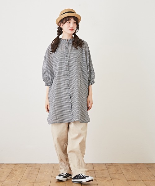 CUBE SUGAR(キューブシュガー)の「ストレッチツイル無地イージーバルーンパンツ(その他パンツ・レディース・ネイビー/カーキ/ナチュラル・M)」の7枚目の写真