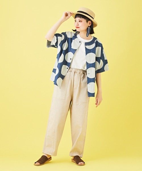 CUBE SUGAR(キューブシュガー)の「ストレッチツイル無地イージーバルーンパンツ(その他パンツ・レディース・ネイビー/カーキ/ナチュラル・M)」の9枚目の写真