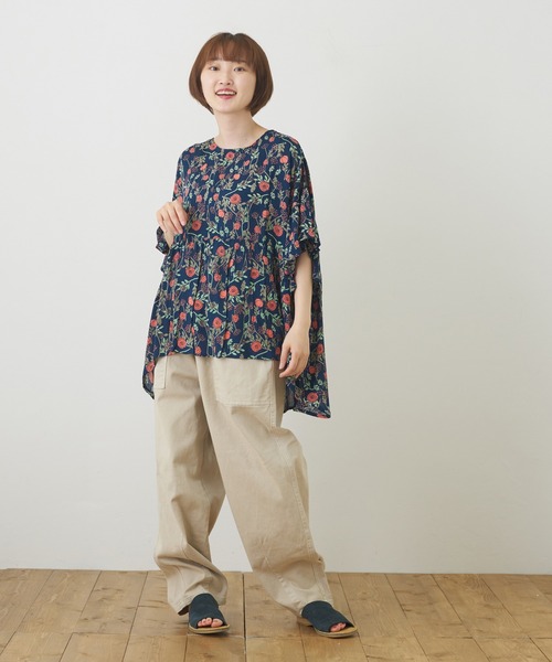 CUBE SUGAR(キューブシュガー)の「ストレッチツイル無地イージーバルーンパンツ(その他パンツ・レディース・ネイビー/カーキ/ナチュラル・M)」の11枚目の写真