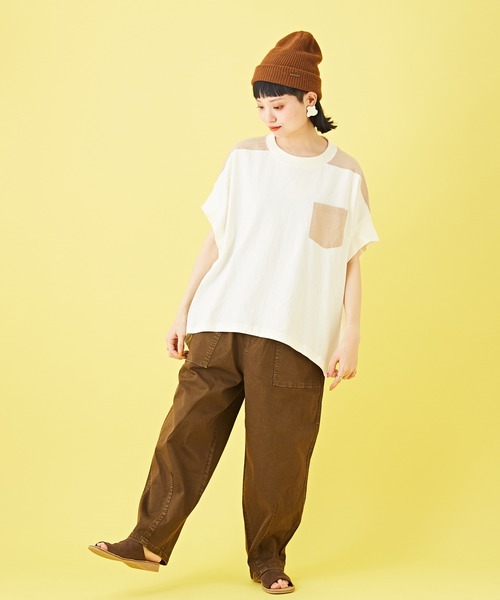 CUBE SUGAR(キューブシュガー)の「ストレッチツイル無地イージーバルーンパンツ(その他パンツ・レディース・ネイビー/カーキ/ナチュラル・M)」の16枚目の写真