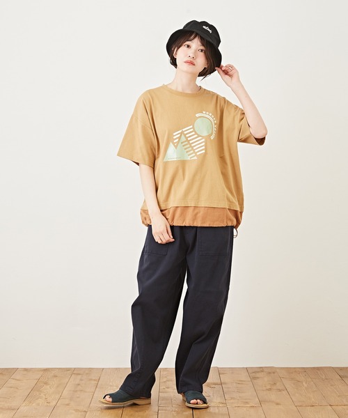 CUBE SUGAR(キューブシュガー)の「ストレッチツイル無地イージーバルーンパンツ(その他パンツ・レディース・ネイビー/カーキ/ナチュラル・M)」の19枚目の写真