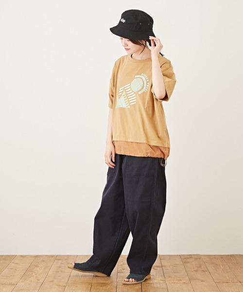 CUBE SUGAR(キューブシュガー)の「ストレッチツイル無地イージーバルーンパンツ(その他パンツ・レディース・ネイビー/カーキ/ナチュラル・M)」の20枚目の写真